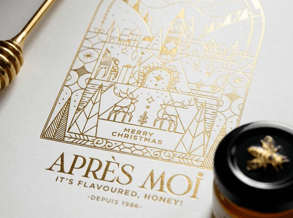 Christmas white box closeup