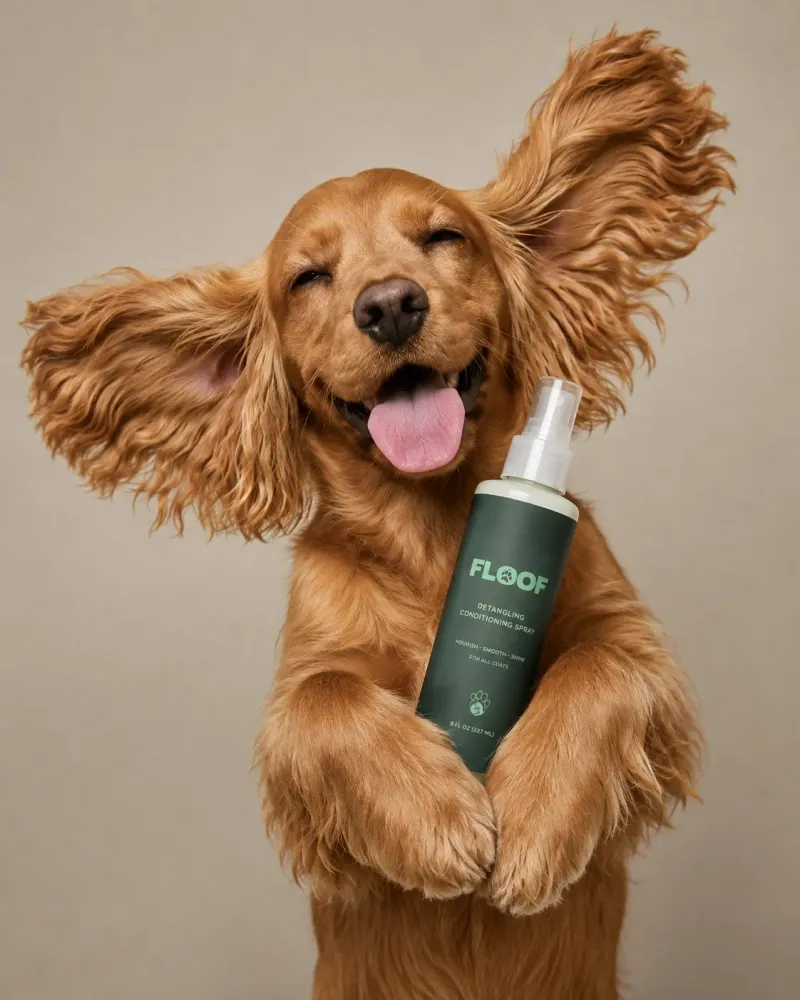 brown dog floof grooming spray 