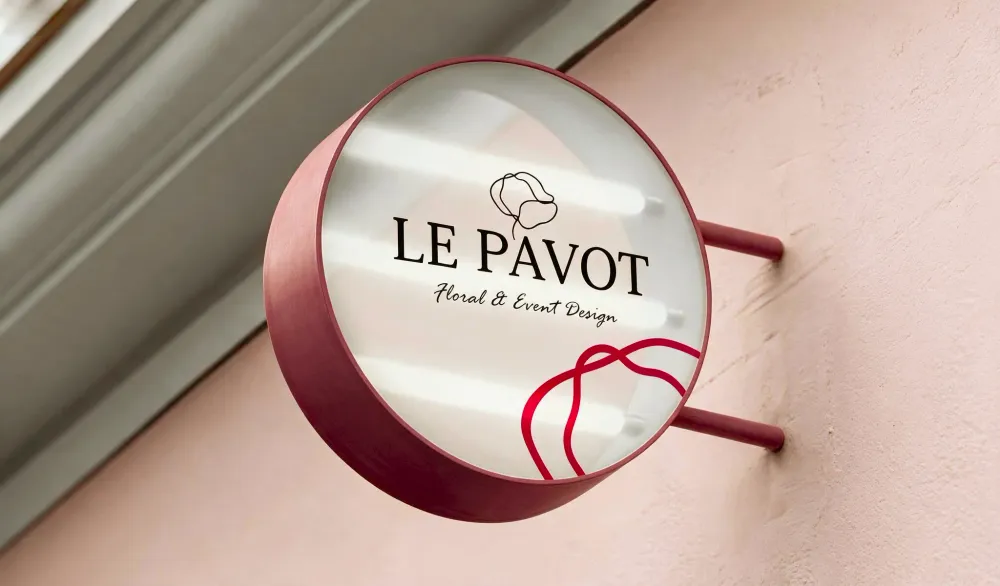 pink le pavot logo branding sign 